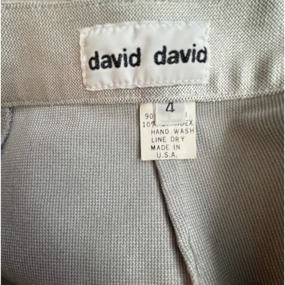 David David High-Waisted Silver Metallic Stirrup Pants Women’s Size 4. - Picture 9 of 16